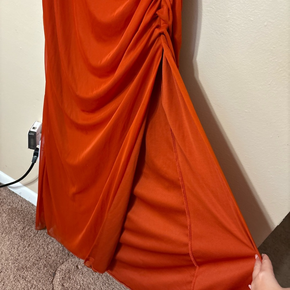 Azazie Rust Orange Wedding Dress - Picture 6 of 8